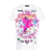 Dsquared2 T-shirt med grafiskt tryck White, Herr