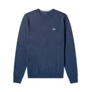 Fred Perry Klassisk besättningsstickning Blue, Herr