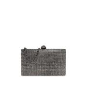 Kurt Geiger Kristall Grå Satin Clutch Väska Gray, Dam