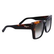 Salvatore Ferragamo Svart Acetat Dam Solglasögon Black, Dam