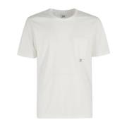 C.p. Company Fick T-shirt i Garment-Dyed Stil White, Herr