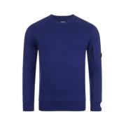 C.p. Company Diagonal Raised Fleece Crew Neck Sweatshirt Blue, Herr