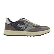 Premiata Grå Sneakers Retrostil Mesh Mocka Gray, Herr