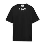 Msgm Bomull T-shirt Black, Herr