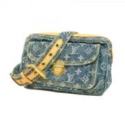 Louis Vuitton Vintage Pre-owned Tyg crossbodyvskor Blue, Dam