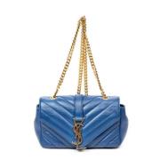 Yves Saint Laurent Vintage Pre-owned Laeder axelremsvskor Blue, Dam