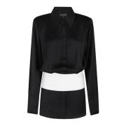 Retrofête Elegant Skjortklänning Black, Dam