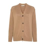 Max Mara Stickad Cardigan Kamel Tröja Brown, Dam