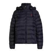 Ralph Lauren Svart quiltad jacka med huva Black, Dam