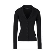 Dolce & Gabbana Svart Button Up Jacka Black, Dam