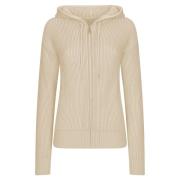 add Cardigan I Dubbelsidig RIB Beige, Dam