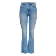 Only Hög Midja Flare Jeans - Ljus Tvätt Blue, Dam