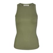 Sofie Schnoor Räfflad Army Green Top Green, Dam