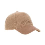 Guess Beige Baseball Cap med Faux Fur Visor Beige, Dam