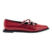 Alohas Jive Onix Röda Läder Ballet Flats Red, Dam