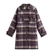 Woolrich Klassisk ullblandningsknappjacka Purple, Dam