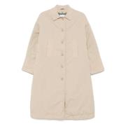 Aspesi Vadderad Trenchcoat Beige, Dam