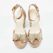 Prada Vintage Pre-owned Laeder sandaler Beige, Dam