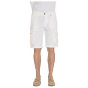 Myths Vit Linne Bermuda Shorts Komfort White, Herr