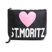 MC2 Saint Barth Svart Hjärta Clutch Väska Black, Dam