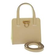 Salvatore Ferragamo Pre-owned Pre-owned Laeder handvskor Beige, Dam