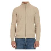 Moorer Kashmir Zip Tröja Elfenben Beige, Herr