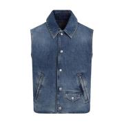 Givenchy Denim Ärmlös Väst Blue, Herr