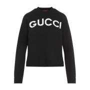 Gucci Svart Ulltröja Aw24 Black, Dam