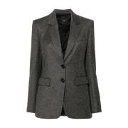 Pinko Grå enkelknäppt Ruota blazer Gray, Dam