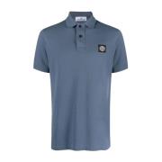 Stone Island Blå Pique Polo Skjorta Blue, Herr