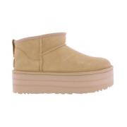 UGG Klassiska Ultra Mini Platformstövlar Beige, Dam