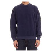 C.P. Company Unik Crewneck Tröja med Stiliga Detaljer Blue, Herr