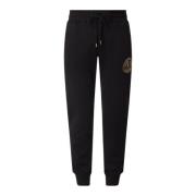 Versace Jeans Couture Lyxiga Guld Vemblem Jogger Sweatpants Black, Her...