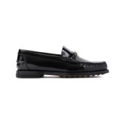 Tod's Svarta läderloafers för kvinnor Black, Dam