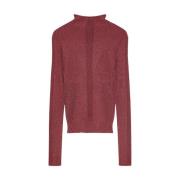 Patrizia Pepe Essential Lurex Sweater Red, Dam