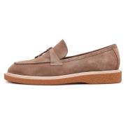 Cesare Gaspari Suede Slip-On Loafers - Beige Brown, Dam