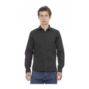 Baldinini Slim Fit Front Button Shirt Gray, Herr