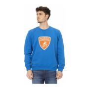 Automobili Lamborghini Sweatshirt med rund hals och frontlogo Blue, He...