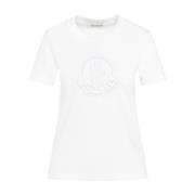 Moncler Vit T-shirt Elegant Stil White, Dam