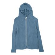 Affxwrks Blå Stickad Hoodie med Dragkedja Blue, Herr