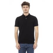 Baldinini Broderade Polotröjor Kortärmad Black, Herr