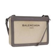 Balenciaga Vintage Pre-owned Canvas axelremsvskor Beige, Dam