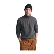 Gant Half-zip Sweatshirt Sacker Rib Gray, Herr