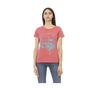 Trussardi Casual T-shirt med rund hals Pink, Dam