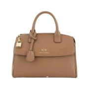 Armani Exchange Brun Shopper Väska med Gyllene Detaljer Brown, Dam