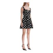 Dolce & Gabbana Polka Dot Strapless Mini Dress Black, Dam