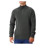 Genti Grön Stickad Half-Zip Crewneck Tröja Green, Herr