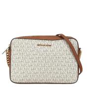 Michael Kors Pre-owned Pre-owned Canvas axelremsvskor White, Dam