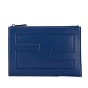 Fendi Vintage Pre-owned Laeder kuvertvskor Blue, Dam