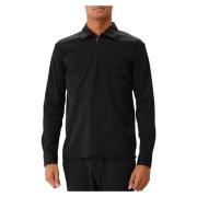 Valenza Svart Zip Polo Långärmad Black, Herr